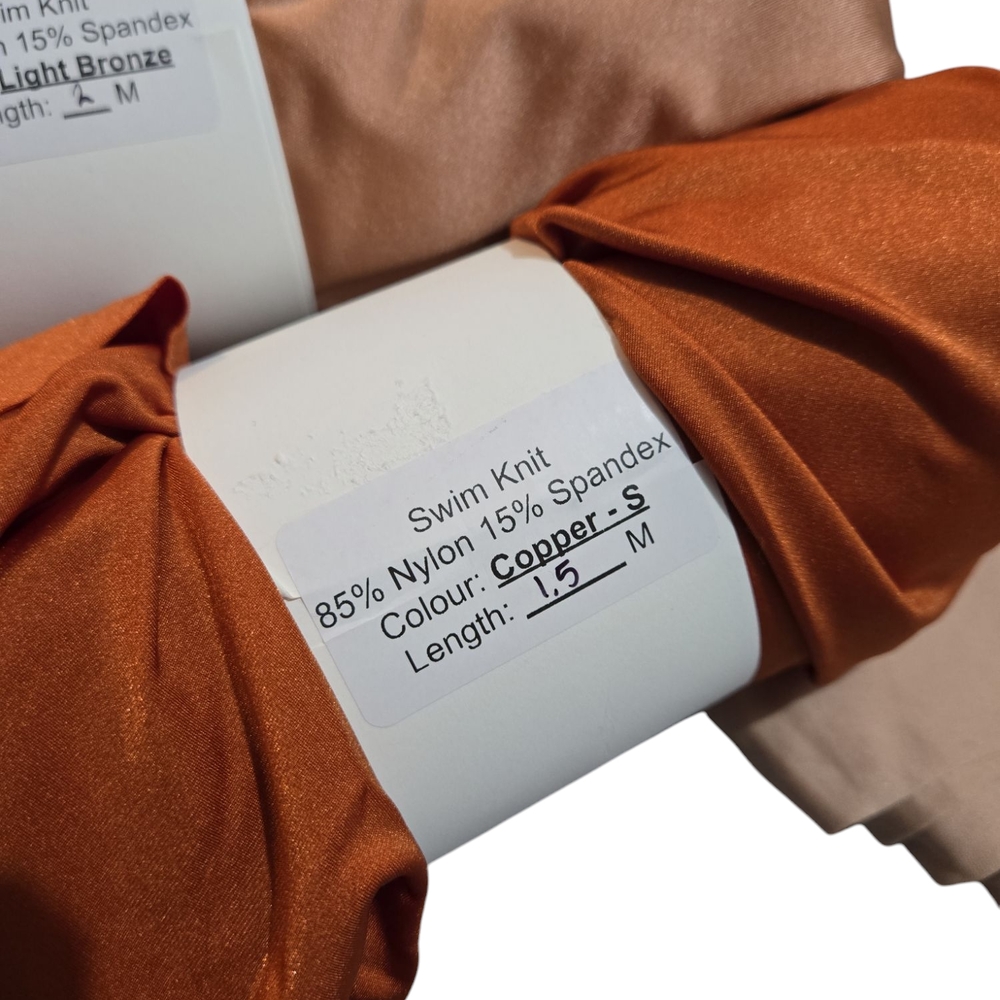 Copper and Bronzed Peach Swim Knit Fabric 3.5 METRES